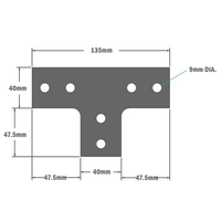 41-174-0 MODULAR SOLUTIONS TIE PLATE 135MM X 135MM X 6MM T SHAPE, MOUNTING HARDWARE NOT INCLUDED